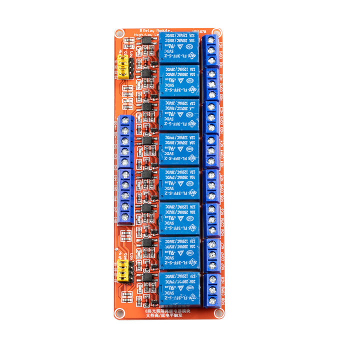 flashtree 1 / 2 / 4 / 8-way 5v12v2v relay module supports high and low level trigger development board with optocoupler isolation