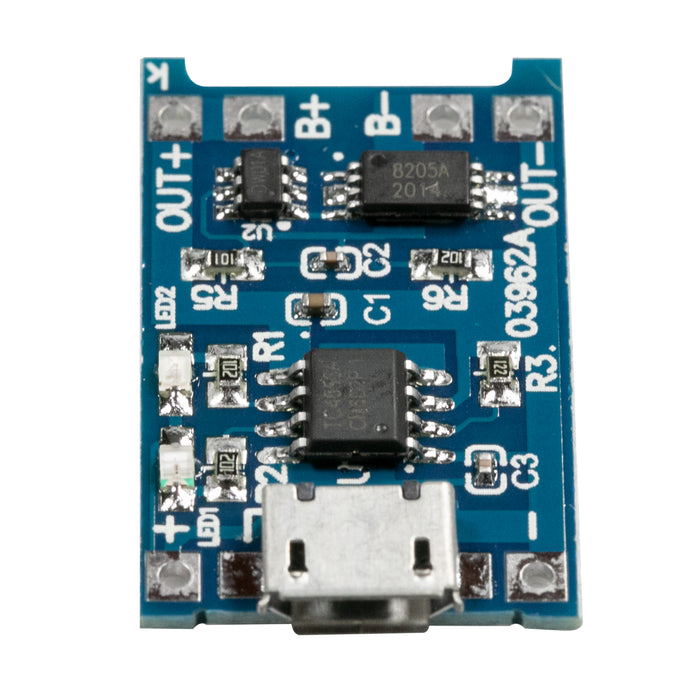 flashtree Tp4056 charging source module board 1A lithium battery and protection integrated over current protection micro / mini interface