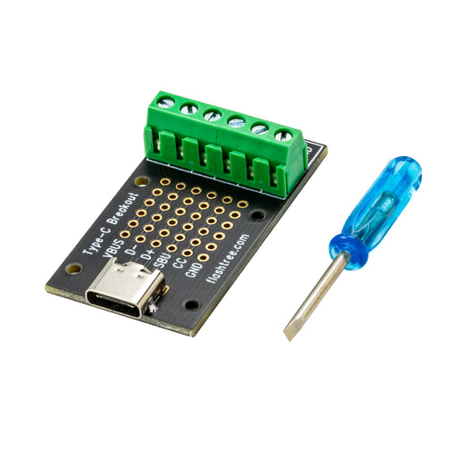 flashtree 2pcs USB Type-C Female Breakout Board 6 pins Out (3.81mm 150mils 0.15_ Pitch) and Jack Port to Terminal