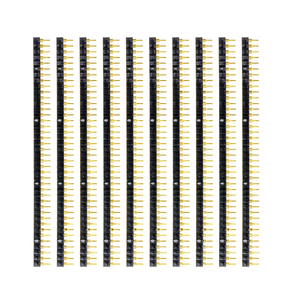 flashtree 10pcs Single row round hole seat row female / round hole / 2.54 spacing / 1 * 40p / straight pin 18B20 or crystal oscillator socket