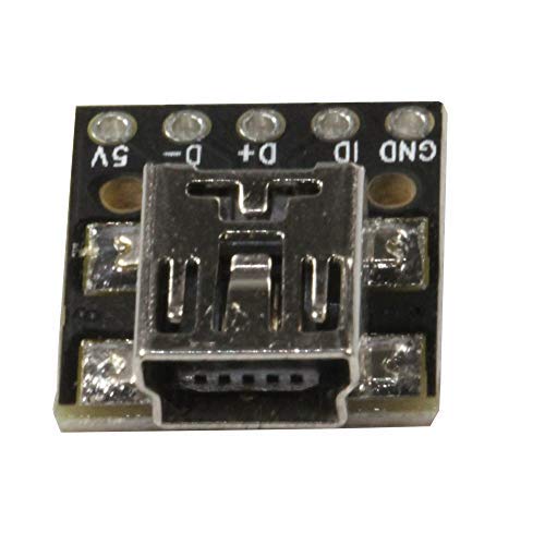 flashtree 2pcs USB Mini Female Breakout Board 5 pins Out (2.54mm 100mils Pitch)