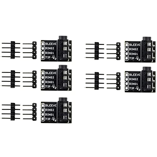 jujinglobal 5pcs TRRS Audio 3.5mm Breakout Board 2.54mm Output with 2 Types Male pin 90 and 180 Degree