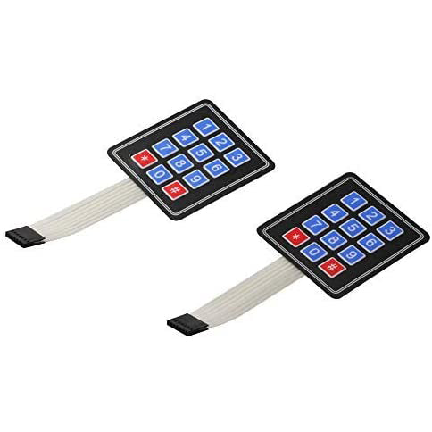 flashtree 2pcs 3x4 Matrix Array 12 Key Membrane Switch Keypad Keyboard for Arduino AVR PIC