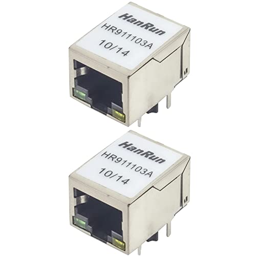 jujinglobal 2pcs Network Port RJ45 Connector HR911103A Network Transformer
