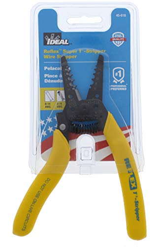 IDEAL Electrical 45-618 Reflexâ„?Super T®-Stripper - 8-116 AWG, Yellow, Wire Stripper, Plier Nose, Slide Lock, Textured Grips