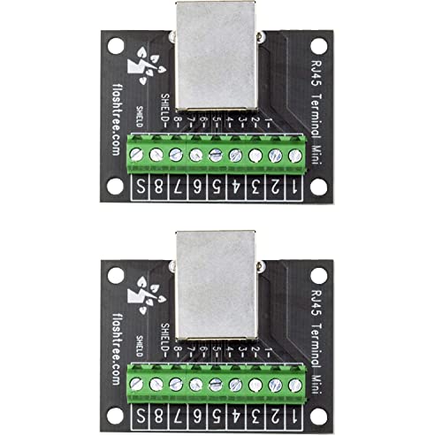 jujinglobal 2pcs RJ45 Breakout Mini Board with 3.81mm Terminal Outpu (2pcs Mini)