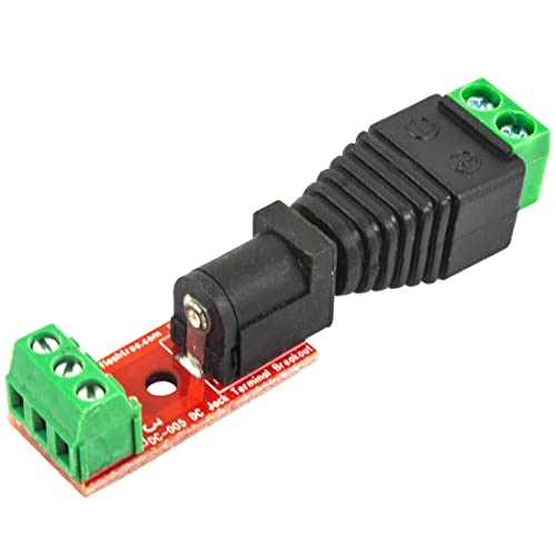 flashtree 5pcs DC 2.5mm Plug with Expansion Board and Breakout Board 3.81mm Pitch 3pin Terminalnal