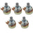 jujinglobal 5pcs 10K Ohm Single Linear Taper Rotary Potentiometer 15mm Knurled Shaft Length Shaft Diameter 5mm