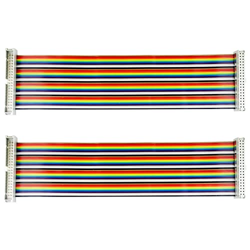 jujinglobal 2pcs Rainbow Cable Ribbon Cable 40p Extended line Male to famle for Raspberry pi About 20cm