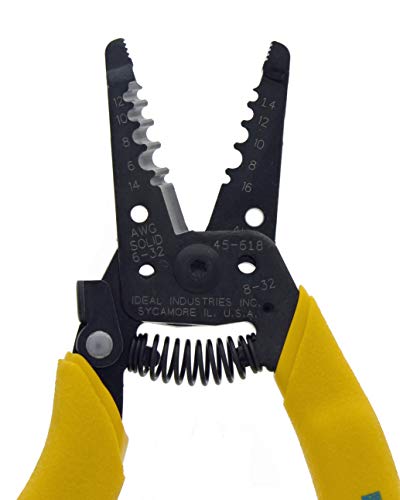 IDEAL Electrical 45-618 Reflexâ„?Super T®-Stripper - 8-116 AWG, Yellow, Wire Stripper, Plier Nose, Slide Lock, Textured Grips