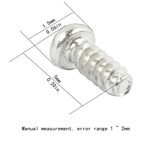 jujinglobal 1000pcs Flat Head Screw, Diameter 1.5mm, Height 4.6mm