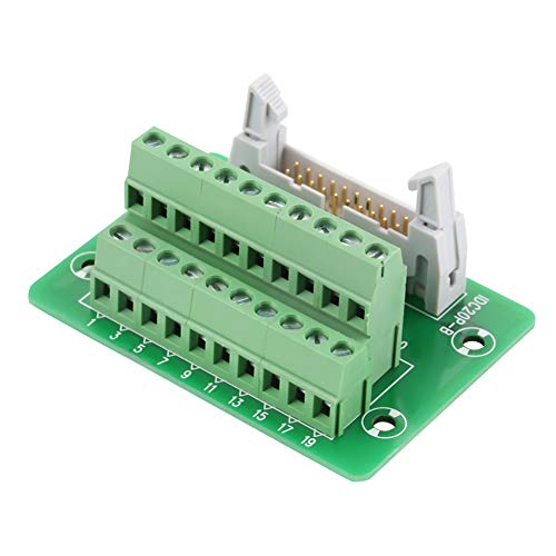 Molence IDC20 2x10 Pins 0.1" Male Header Breakout Board, C45 DIN Rail Mounting Terminal Block Connector for PLC MCU