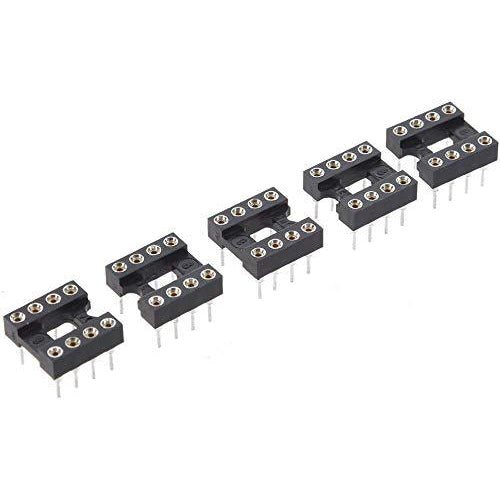 flashtree McIgIcM 60pcs 8pin IC Sockets DIP IC Sockets Adaptor Solder Type Socket