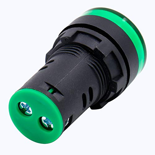flashtree Baomain LED Indicator Pilot Light AD16-22D AC 110V 20mA Energy Saving Green Pack of 2