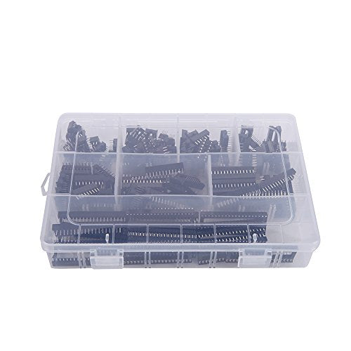 flashtree 150pcs 2.54mm Pitch DIP IC Sockets Adaptor Assortment Kit 6,8,14,16,18,24,28,40 Pin