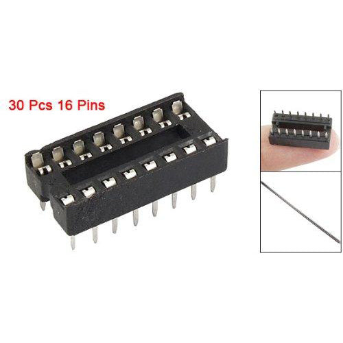 flashtree 30 Pcs 16 Pin 2.54mm DIP IC Socket Solder Type Adaptors