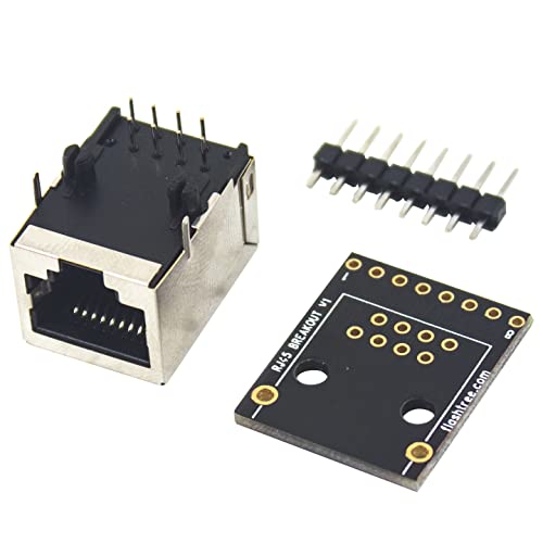 jujinglobal RJ45 8-pin Connector 8 Pin 8P8C and Breakout Board Kit for Ethernet DMX-512 RS-485 RS-422 RS-232