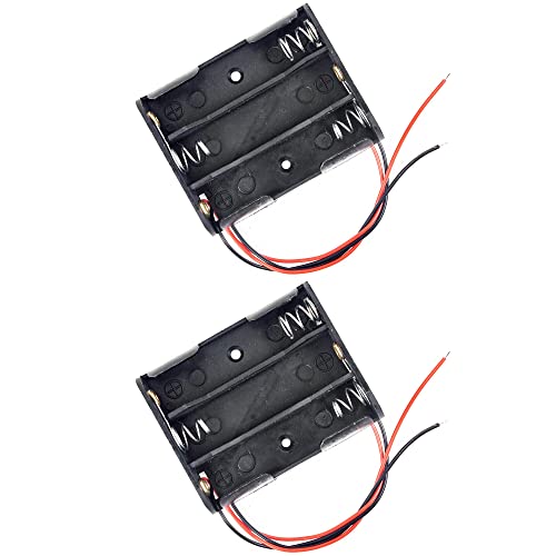 jujinglobal 2PCS 3 Slots X AA 1.5V Total 4.5V Battery Box Holder with Wire Leads