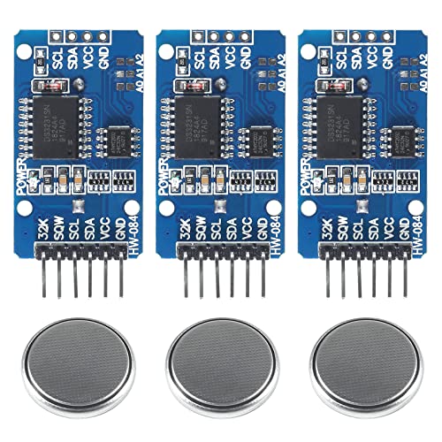 flashtree 3pcs DS3231 Real Time Clock Module RTC Sensor High Precision AT24C32 IIC Timer Alarm Clock for Arduino Raspberry Pi with Coin Battery