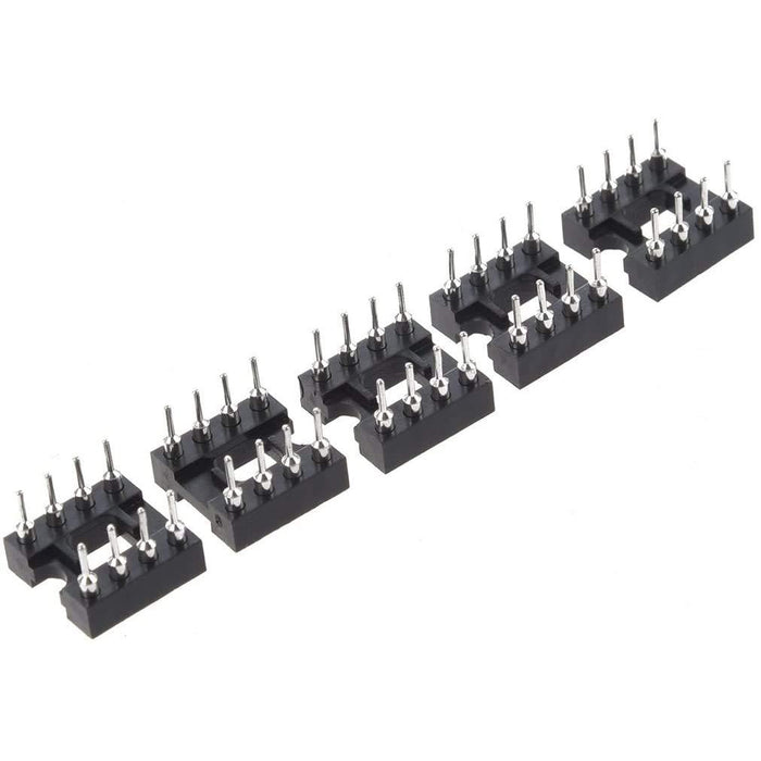 flashtree McIgIcM 60pcs 8pin IC Sockets DIP IC Sockets Adaptor Solder Type Socket