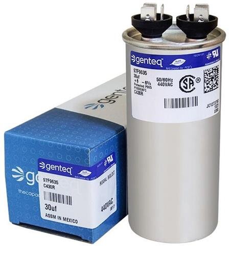 Jard 12741 - 30 uF MFD x 440 VAC Genteq Replacement Capacitor Round # C430R / 97F9635