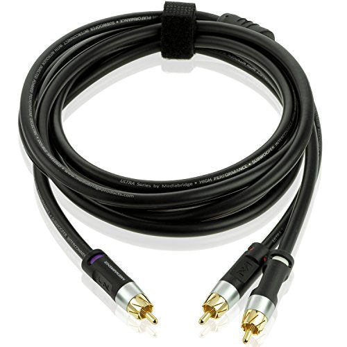 Mediabridgeâ„?Ultra Series RCA Y-Adapter (8 Feet) - 1-Male to 2-Male for Digital Audio or Subwoofer - Dual Shielded with RCA to RCA Gold-Plated Connectors - Black - (Part# CYA-1M2M-8B)