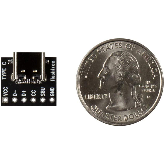 flashtree 2pcs USB Type-C Female Breakout Board 6 pins Out (2.54mm 100mils Pitch) CC SBU