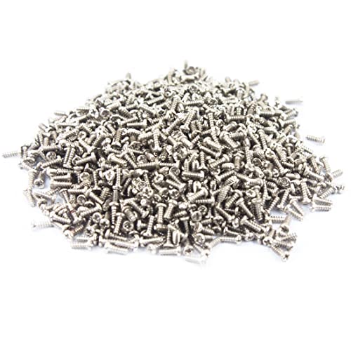 jujinglobal 1000pcs Flat Head Screw, Diameter 1.5mm, Height 4.6mm