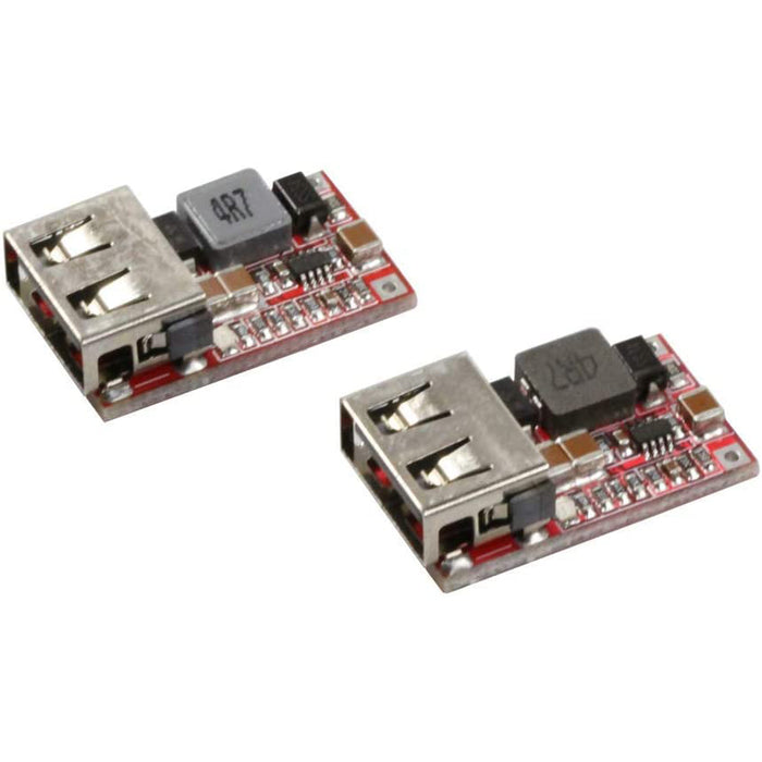 flashtree 2Pcs DC-DC Buck Step Down Module 6-24V 12V/24V to 5V 3A USB Charger Module Arduino