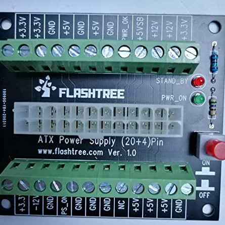 flashtree 24/20-pin ATX DC Power Supply Breakout Board Module