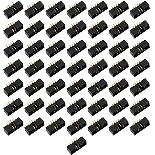 flashtree 50pcs 2x4 8 Pin 8 Pins 8P Pitch 2.0mm Male IDC Socket Connector