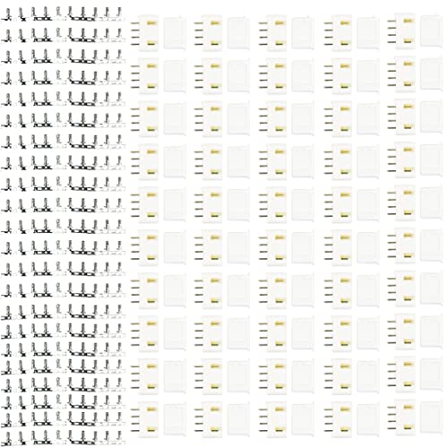 jujinglobal 50 Pairs XH 4P 4 PINS Plug and Socket 2.54 mm pin spacing and Metal Parts 220pcs