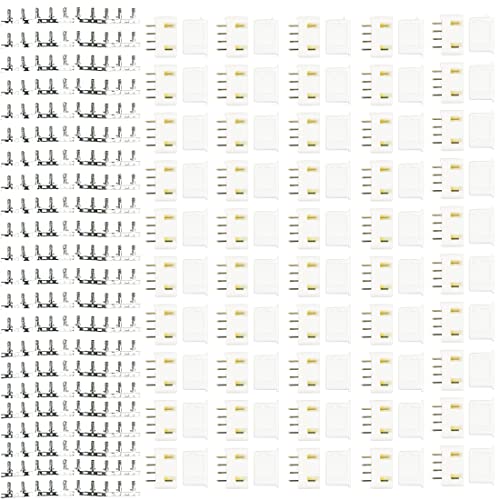 jujinglobal 50 Pairs XH 4P 4 PINS Plug and Socket 2.54 mm pin spacing and Metal Parts 220pcs