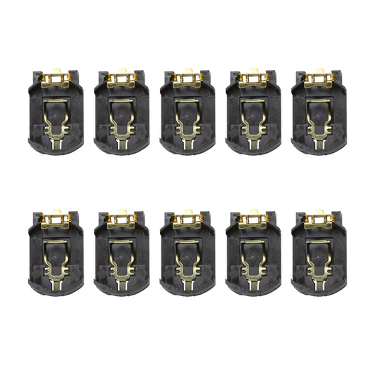 flashtree 10pcs CR2032 Case Holder SMT Horizontal Coin Button Battery Holder Brown Container Case SMD for CR2025 CR2032 use Compatible