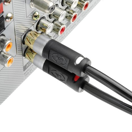 Mediabridgeâ„?Ultra Series RCA Y-Adapter (15 Feet) - 1-Male to 2-Male for Digital Audio or Subwoofer - Dual Shielded with RCA to RCA Gold-Plated Connectors - Black - (Part# CYA-1M2M-15B)