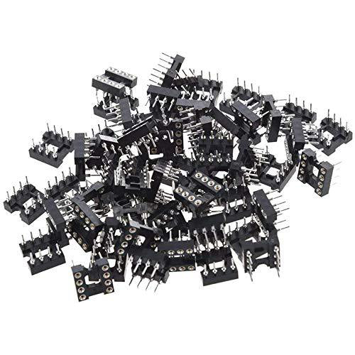 flashtree McIgIcM 60pcs 8pin IC Sockets DIP IC Sockets Adaptor Solder Type Socket