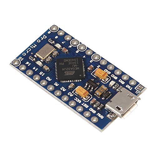 flashtree 2pcs Pro Micro ATmega32U4 5V 16MHz Micro-USB Development Module Board with 2 Row pin Header Compatible ard-uino Leonardo Replace ATmega328 Pro Mini