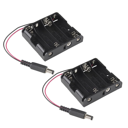 flashtree BlastCase 4xAA Battery Holder to DC Barrel Jack Connector for Arduino(pack of 2)