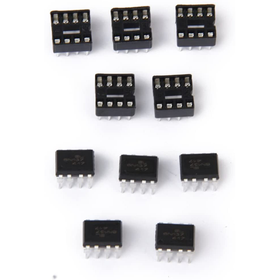 flashtree 5pairs 6N137 DIP8 HighSpeed Optoisolator Photocoupler Optocoupler W/Chip Socket