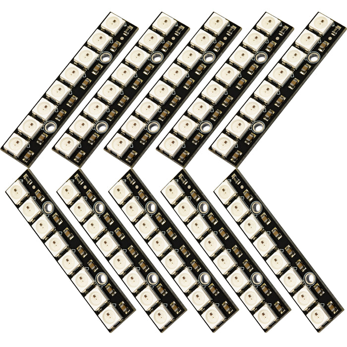 WS2812 5050 LED Stick Light 8 Bit Channel RGB LEDs Full Color with Integrated Drivers Board for Arduino Raspberry Pi Development (Pack of 10pcs)