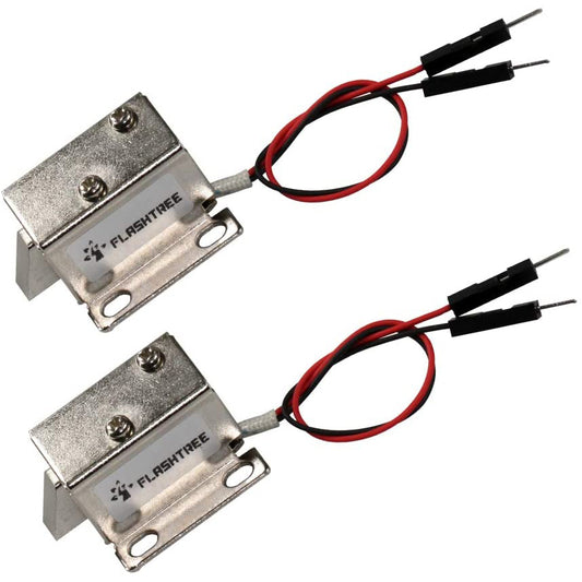 flashtree 2pcs 12V 0.4A Mini Door Drawer Tongue Down Electric Lock Assembly Solenoid Slim Design Lock