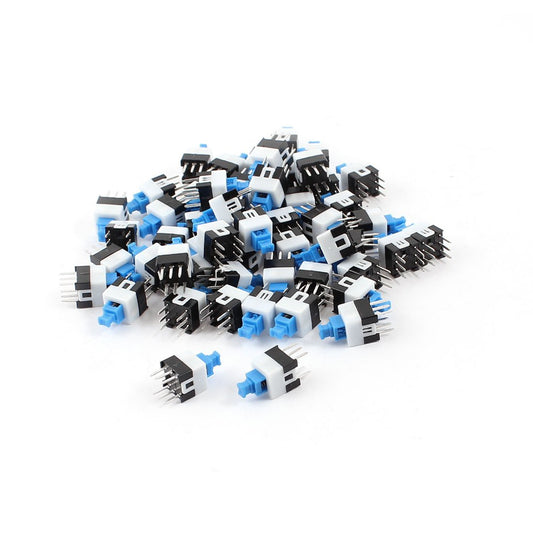 flashtree 55pcs 6 Pin Square 7mmx7mm Momentary DPDT Mini Push Button Switch