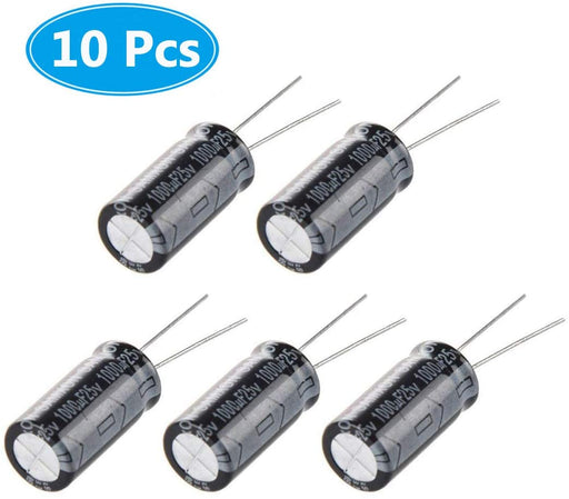 flashtree 5pcs  McIgIcM 1000uf 25V Capacitor, Aluminum Electrolytic Capacitor 1000uf 25v 10x17