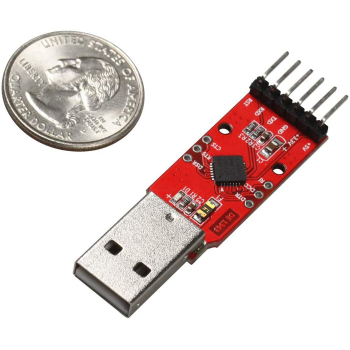 flashtree CP2102 USB to TTL 5V Serial Converter Breakout Module 6 PINS Output (5V 3.3V GND RXD TXD RST) Compatible with Windows 7,8,10,Linux,Mac OSX