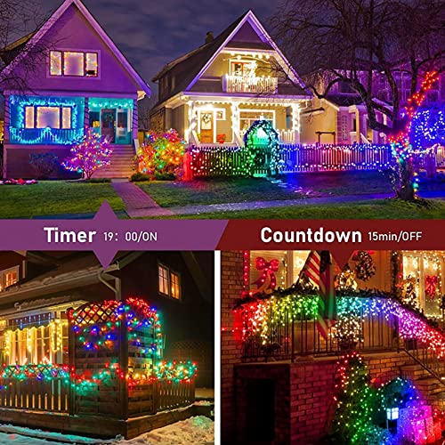 flashtree Bluetooth Copper Wire Light String Phone APP Music Christmas Holiday Decorative Light Rain Proof LED Leather Wire RGB Light String, USB Dot Control Color Copper Wire Lamp String(without Controller)