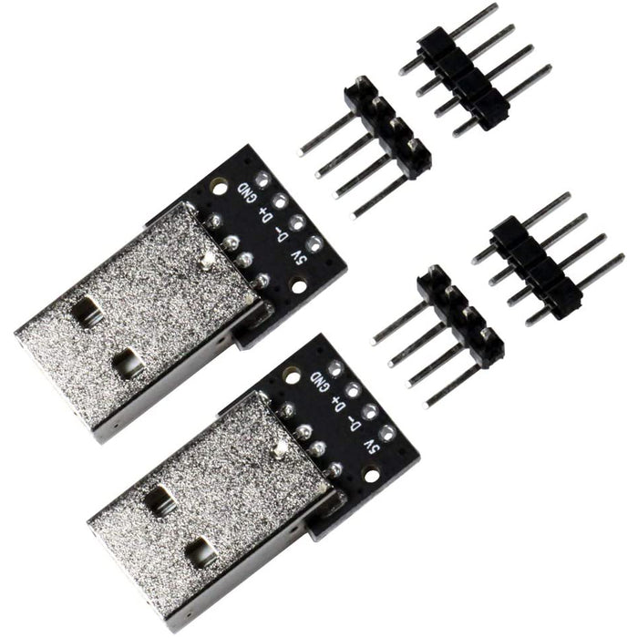 flashtree 10pcs USB 2.0 Type A Male Breakout Board 2.54mm Pin Out 100 mils