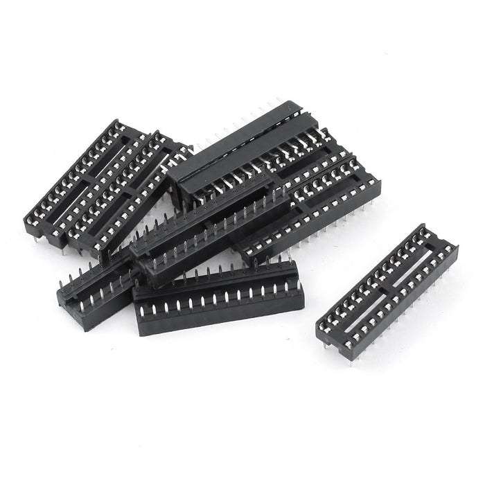 flashtree 10pcs 2.54 mm 2 Row 28 Pin Solder Narrow DIP IC Chip Socket Adaptor