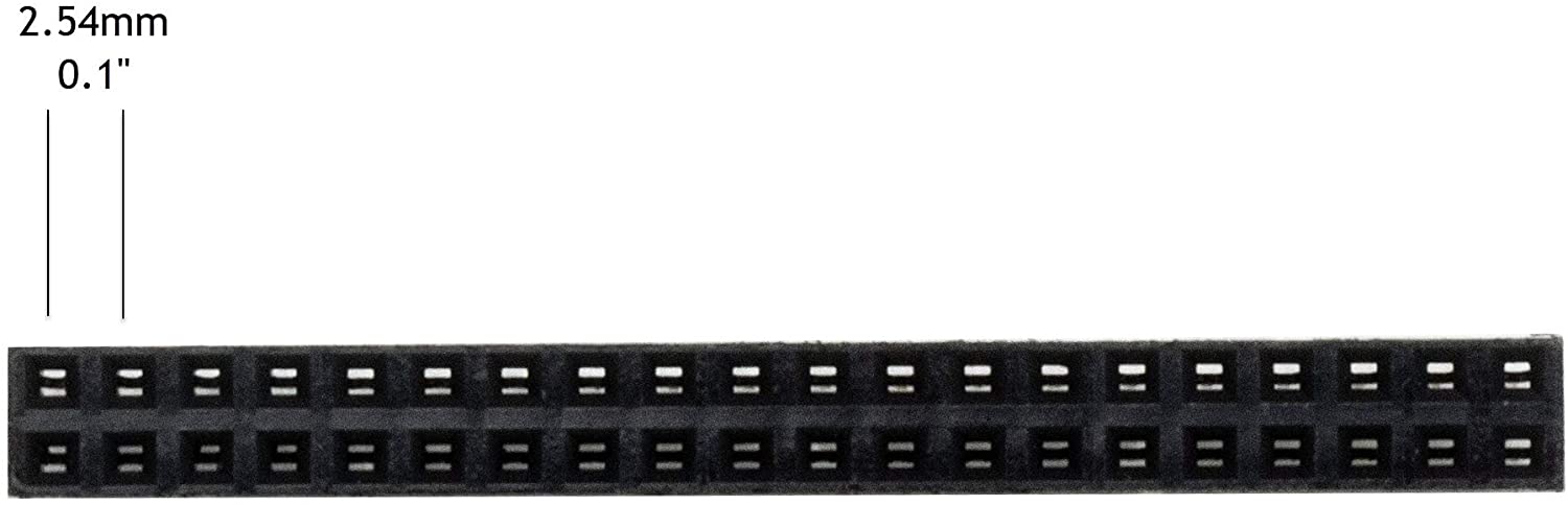 flashtree 10pcs 2.54mm 2x20 40-Pin Female Pin Header Socket Connector Strip