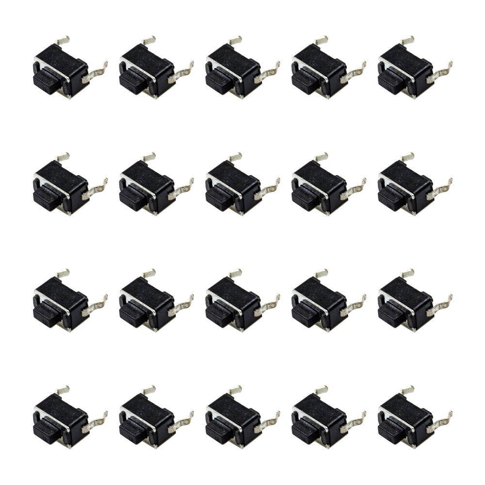 flashtree 20pcs 3x6x4.3H(mm) Panel Mini/Micro/Small PCB Momentary Tactile Tact Push Button Switch Black DIP