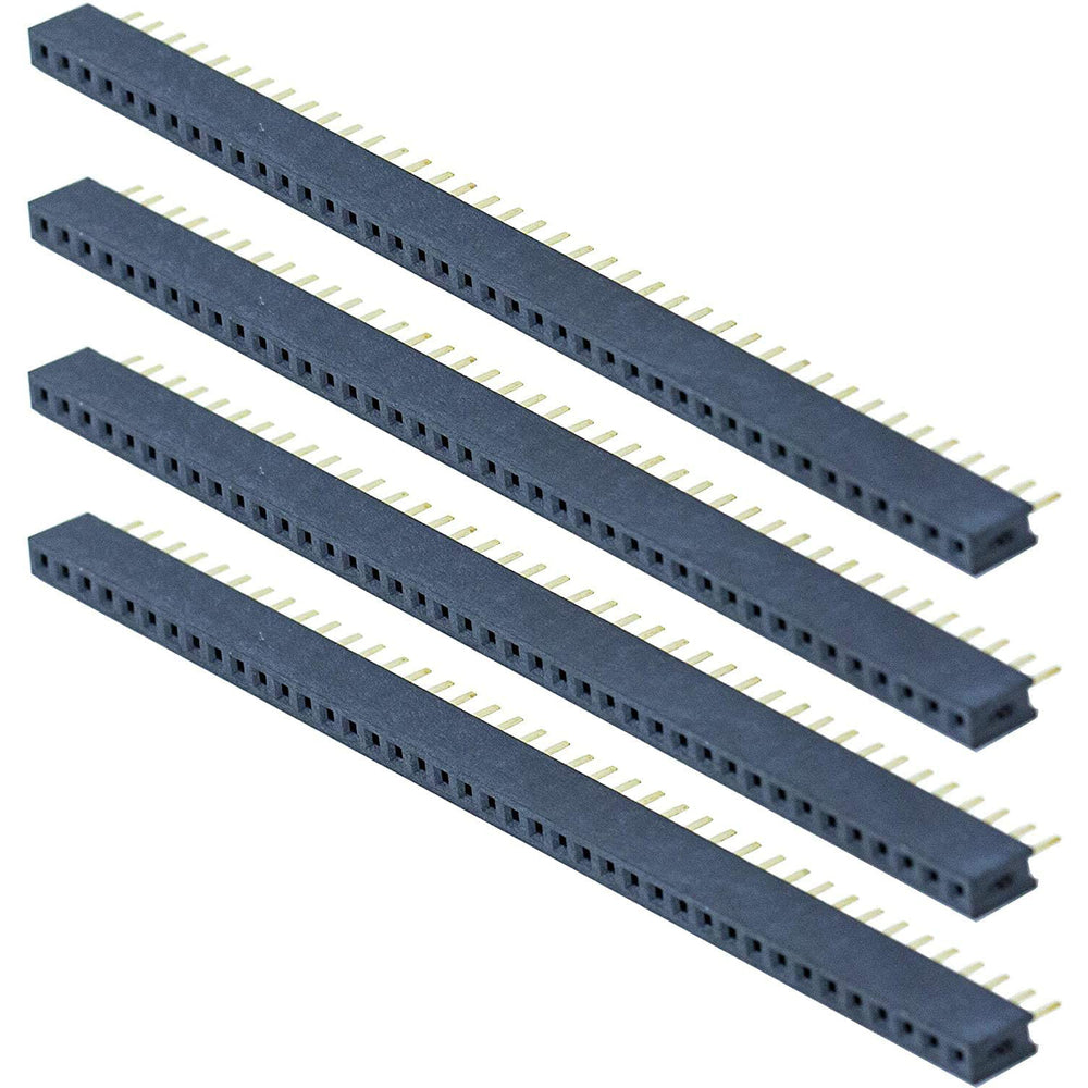 flashtree 4pcs 1x40 40P 40 Pin 2.0mm 0.079&quot; Single Row Female PCB Board Pin Header